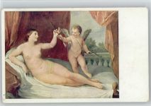 Ruhende Venus mit Amor - Gemälde - Erotik Amor