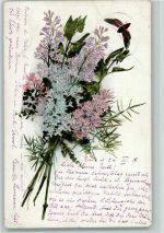 Blumenstrauß AK Flieder 1903