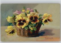 Verlag G.O.M. Nr. 2052 - Blumen - Stiefmütterchen - Haller, A. Künstlerkarte