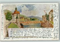 W7800 Freiburg im Breisgau Schwabenthorbrücke Zorn L. 1902 Künstlerkarte