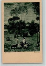 Aus der Thoma Mappe - Paradies - Adam und Eva Thoma, H. Künstlerkarte