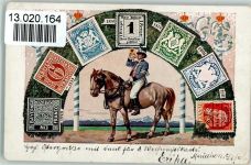 Postillion auf einem Pferd - Bayern Marken 1870-1876 AK Briefmarkenabbildung