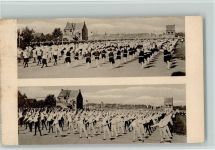 Het 30. Noordergouwteest te Contich, Antwerpen - Festplatz mit vielen Turnern Turnfest