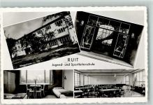 73760 W7302 Ruit auf den Fildern - Jugend- u. Sportleiterschule Wiesenhaus Eingang z. Wiesenhaus Innenaufnahme Schlafzimmer Lehrzimmer