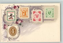 Nr.3 Verlag Enke -versch. Marken ca 1900 AK Briefmarkenabbildung