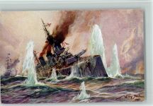 Nr. 10 Kolonialkriegerdank - Seegefecht in der Nordsee AK Stöwer, W.