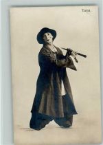 Toto der Clown mit Flöte Foto AK Zirkus