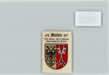 W4950 Minden , Westf Zweiköpfiger Adler Schlüssel Vignette Wappen Kaffee Hag ca 1920-1940 Vignette