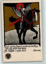 Karte Nr. 87 - St. Michel auf dem Pferde AK Schulverein Künstlerkarte