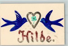 Glimmer Glitzer - Name Hilde - keine AK Handgemalt AK mit Glitzer