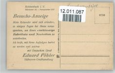 W5407 Boppard , Rhein Vertreter Besuchs-Anzeige - Eduar Pöhler Süßwaren aus Reichenbach - Werbung