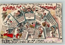 die 10 Gebote für Ehemänner 1902 AK Ehe