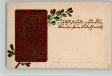 Serie 5737 Eichenlaub, Goldschrift Schiller Prägedruck