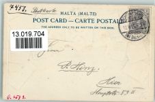 Nr.35 Ottmar Zieher, Malta litho Wappen Briefmarkenabbildung Prägedruck