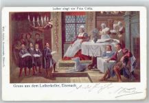 singt vor Frau Cotta AK Luther 1901