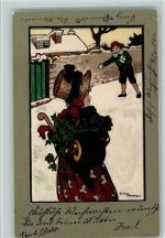 Munk Nr. 232 - Schneeball werfen - Weihnachten AK Parkinson, E. 1905 Lithographie / Künstlerkarte