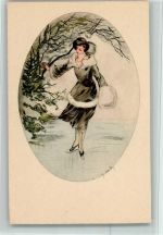 Paris-Gravure - Schlittschuh - Pelzmode, sehr gute Erhaltung Hardy, J.