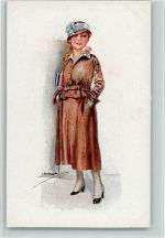 Erkal Serie 316-1 - Frau mit Rose im Mund, gute Erhaltung AK Usabal, L.