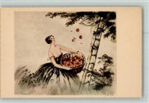 Paris Gravures - Erotik, Frau pflückt Äpfel , gute Erhaltung Hardy, J.