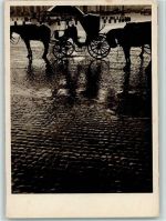 Kutsche im Regen - Werbung Photo-Porst AK Kutsche