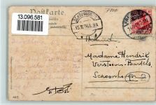 W7800 Freiburg im Breisgau Denkmal v. Berthold Schwarz - sign Kley - Flecken Denkmal 1908 Gebrauchsspuren