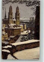 Zürich Münster - TBC Bekämpfung - Spendenkarte - Kunstanstalt Wolfensberger Schlatter, E. E.