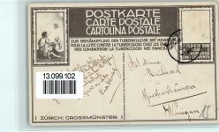 Zürich Münster - TBC Bekämpfung - Spendenkarte - Kunstanstalt Wolfensberger Schlatter, E. E.