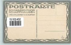 Schaffhausen Sciaffusa Schwabenthor AK Schlatter, E. E. 1920