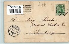 27472 W2190 Cuxhaven 1903 - Deichstrasse, Ostermann Hotel, - fleckig