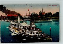 w4071 Raddampfer Stadt Bregenz AK Eckknicke, Einknick Bodenseeschiff 1917