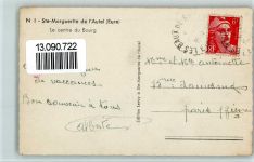 Sainte-Marguerite-de-l'Autel Familie steht vor dem Haus, Motiv Frankreich 1925 Foto AK