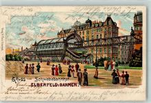 42103 W5600 Barmen 1902 Lithographie Schwebebahnhof