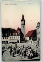 01896 O8514 Pulsnitz 1909 - Markt Marktszene