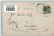 73252 W7311 Oberlenningen 1898 Gebrauchsspuren Ruderboot Familienfoto Ort lt. Stempel