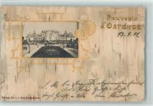 Ostende Oostende Passepartout 1902 Prägedruck