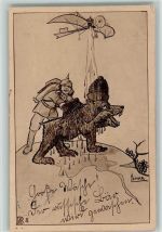 WK I sign H. Lemke - Große Wäsche , der russische Bär Militär Karikatur