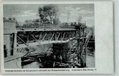 Guignicourt Kleinbahnbrücke Eisenbahn Bau Komp. 17 WK I Eisenbahn Militär Gebrauchsspuren