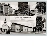 69214 W6904 Eppelheim , Baden Foto AK Verlag Edm. König 565 , Kirche, Rathaus, Schule, Hauptstraße , sehr gute Erhaltung AK