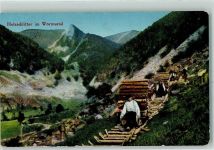 68380 Metzeral 1916 - Holzschlitter im Wormsatal Forstwirtschaft Landwirtschaft