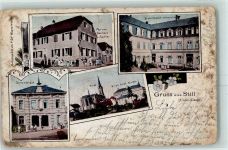 67190 Still 1901 Gebrauchsspuren Post Gasthaus Sattler Blinden-Anstalt Gemeindehaus Kirche