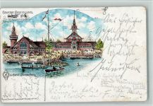 W1000 Berlin Mitte Hansa Haus Fischerei Ausstellung AK Gewerbeausstellung 1898 Lithographie