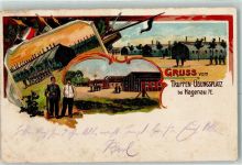 67500 Haguenau Hagenau Gebrauchsspuren Truppen-Übungsplatz Soldaten Uniform Lithographie