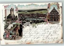 31785 W3250 Hameln 1897 Gebrauchsspuren Gruss aus - Litho, Klütthurm AK
