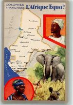 KEINE AK Colonies Francaises Volkstypen Elefant Jäger L Afrique Equatoriale
