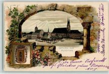 84503 W8262 Altötting Prägedruck Kapellplatz Heilige auf AK Lithographie