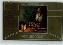 stellt Spielzeug auf den Gabentisch AK Weihnachtsmann 1907 Lithographie / Prägedruck