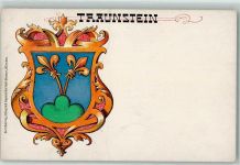 83278 W8220 Traunstein , Oberbay Gebrauchsspuren Wappen Lithographie