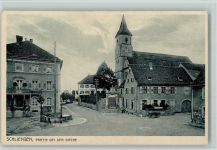 79418 W7846 Schliengen - Partei bei der Kirche , Brunnen - , gute Erhaltung AK Gebr. Metz 100 S 2 LA