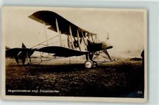 Abgeschossener engl. Doppeldecker AK Flugzeuge WK I Foto AK