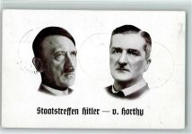 Nürnberg Parteitag der NSDAP 1938, Kiel Deutschlandreise Reichsverweser Horthy AK Sonderstempel WK II